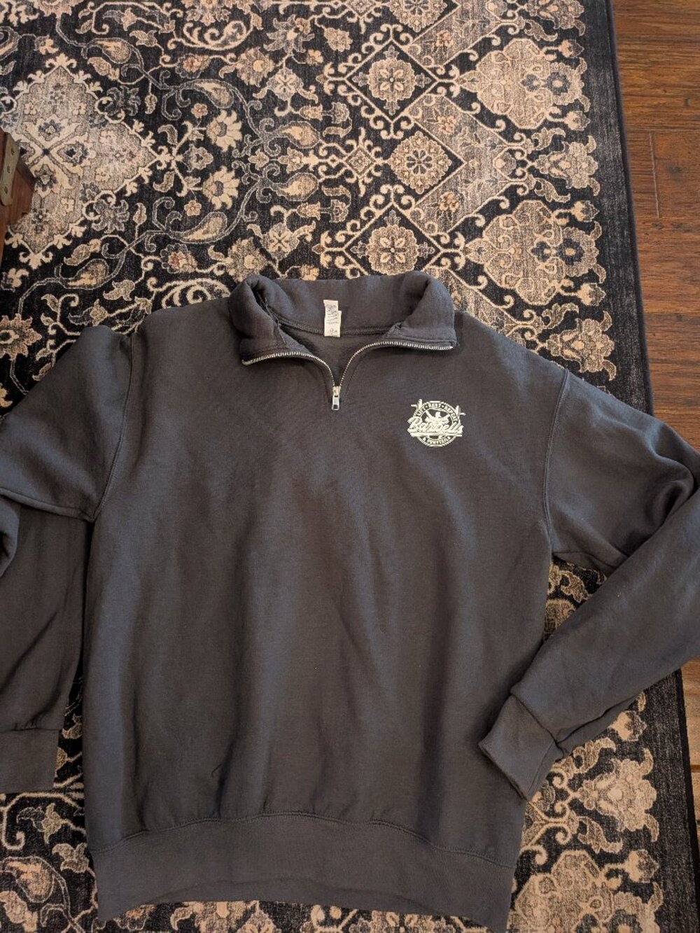 Barbells And Ponytails Pullover 3/4 Zip Logo Sweatshirt Sz M NEW